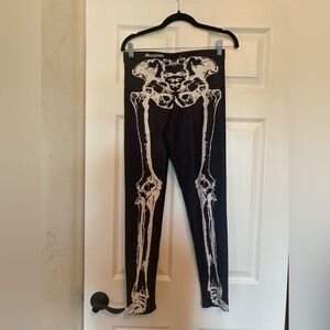 Black Milk Leg Bones Skeleton Leggings, Size Large